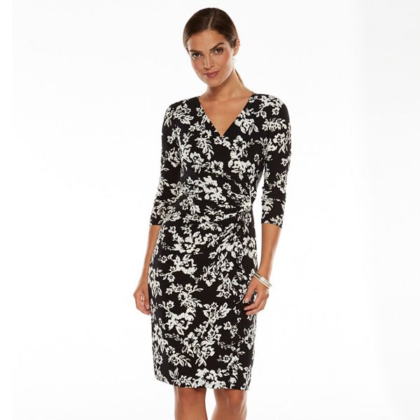 Chaps floral sheath store dress