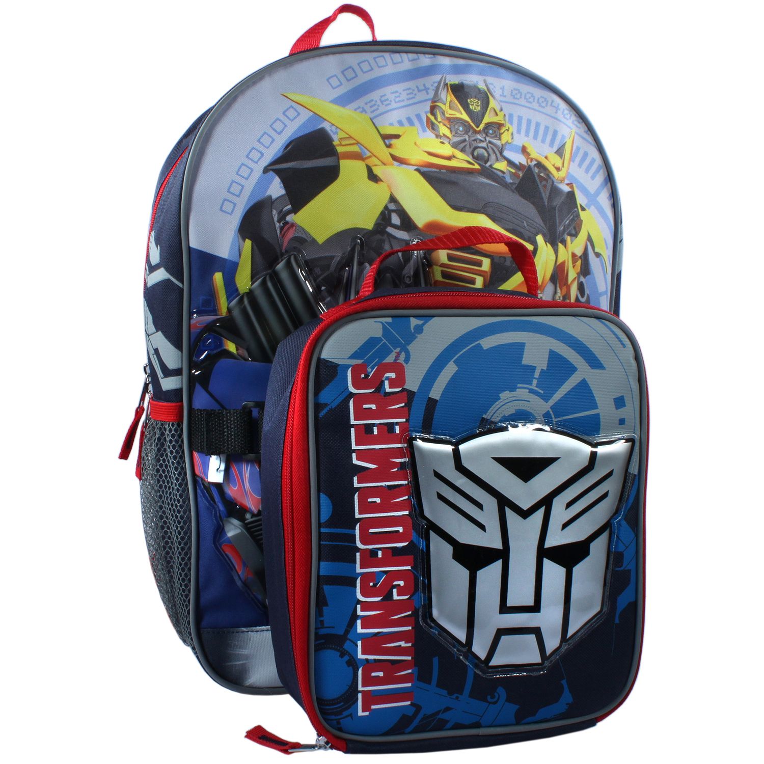 transformers backpack with lunch bag