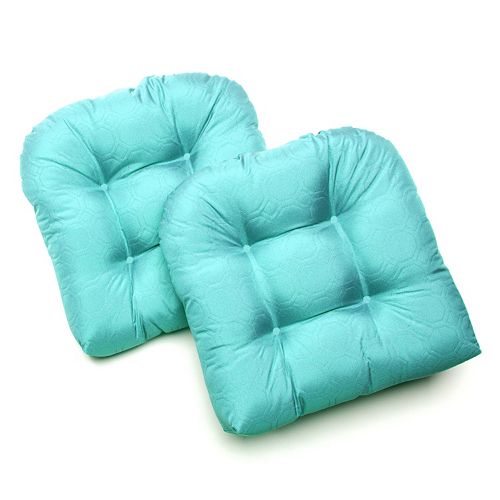 Edie Inc. Sonic Hexagon Indoor Outdoor 2-pk. Quilted Contour Chair Pads