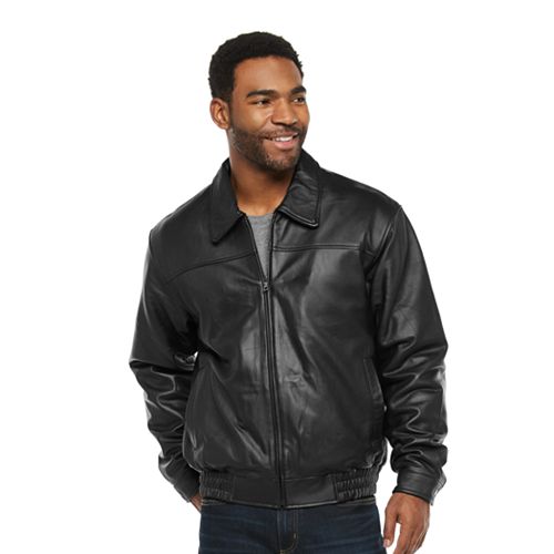 Men's Vintage Leather Banded Bottom Jacket
