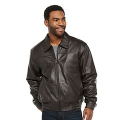 Men's R and O Open-Bottom Leather Bomber Jacket