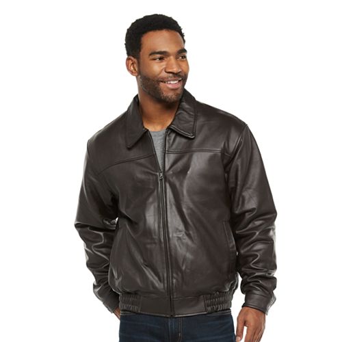 Men's Vintage Leather Banded Bottom Jacket