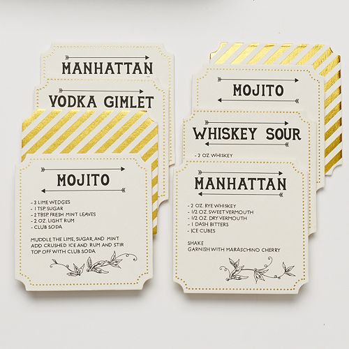 Food Network™ 8pc. Cocktail Recipe Holiday Pub Coaster Set