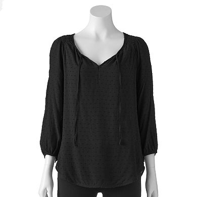 ELLE™ Clip-Dot Challis Top - Women's