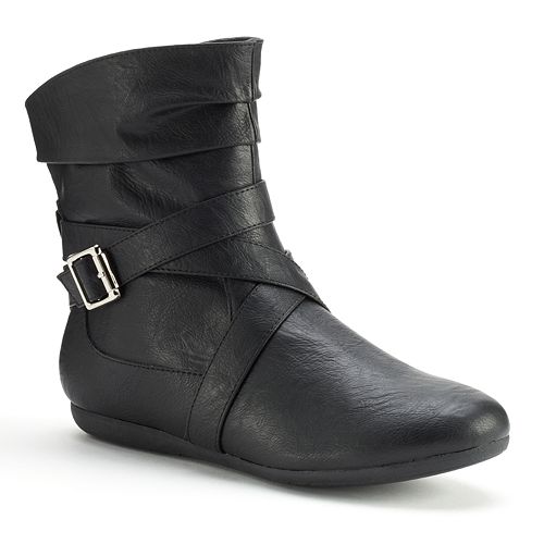 slouch biker ankle boots
