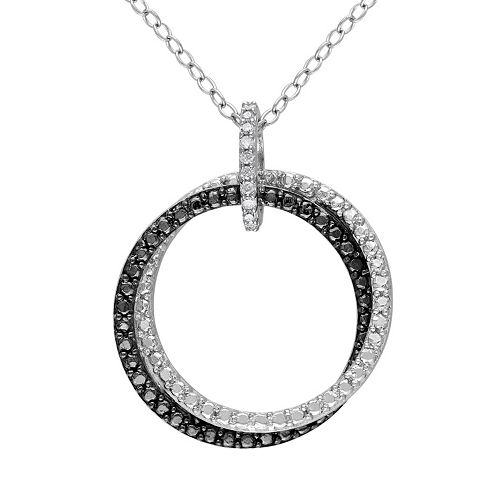 Stella Grace Sterling Silver Diamond Accent Interlocking Circle Pendant