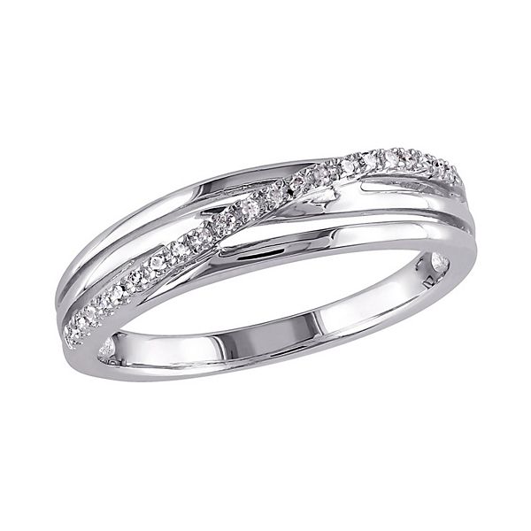 Stella Grace Sterling Silver Diamond Accent Crisscross Ring