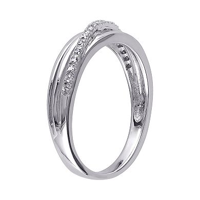 Stella Grace Sterling Silver Diamond Accent Crisscross Ring