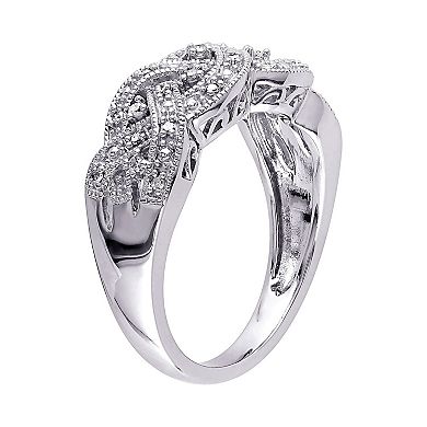 Stella Grace Sterling Silver 1/8-ct. T.W. Diamond Braided Ring
