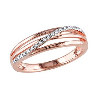 Stella Grace 18k Rose Gold Over Silver Diamond Accent Crisscross Ring