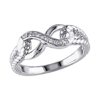 Stella Grace Sterling Silver Diamond Accent Infinity Ring