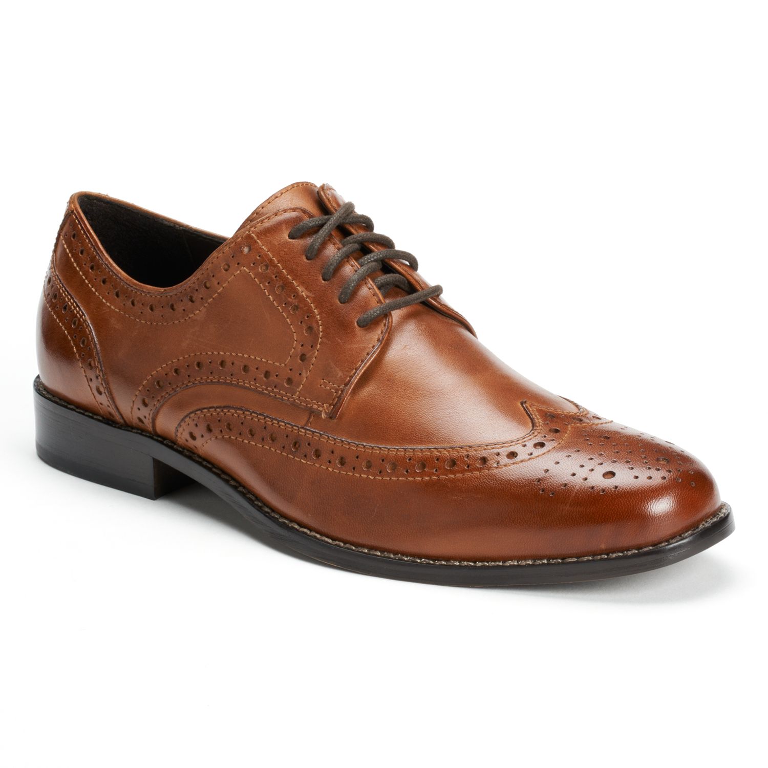 mens cognac wingtip dress shoes