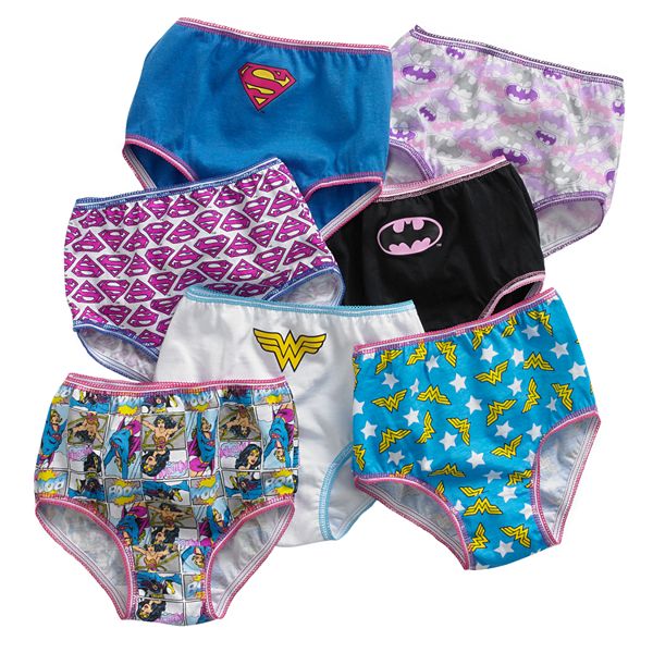 DC Comics Justice League Girls Underwear, 3 Pack Hipster Panties (Little  Girls & Big Girls) 