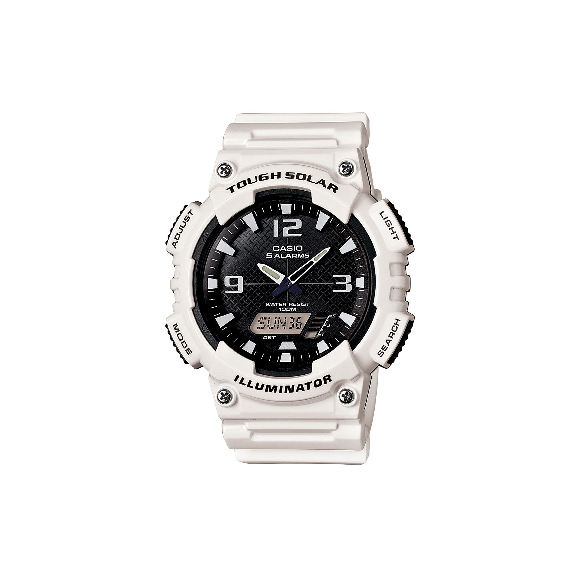 Casio Mens Tough Solar Analog & Digital Watch, White
