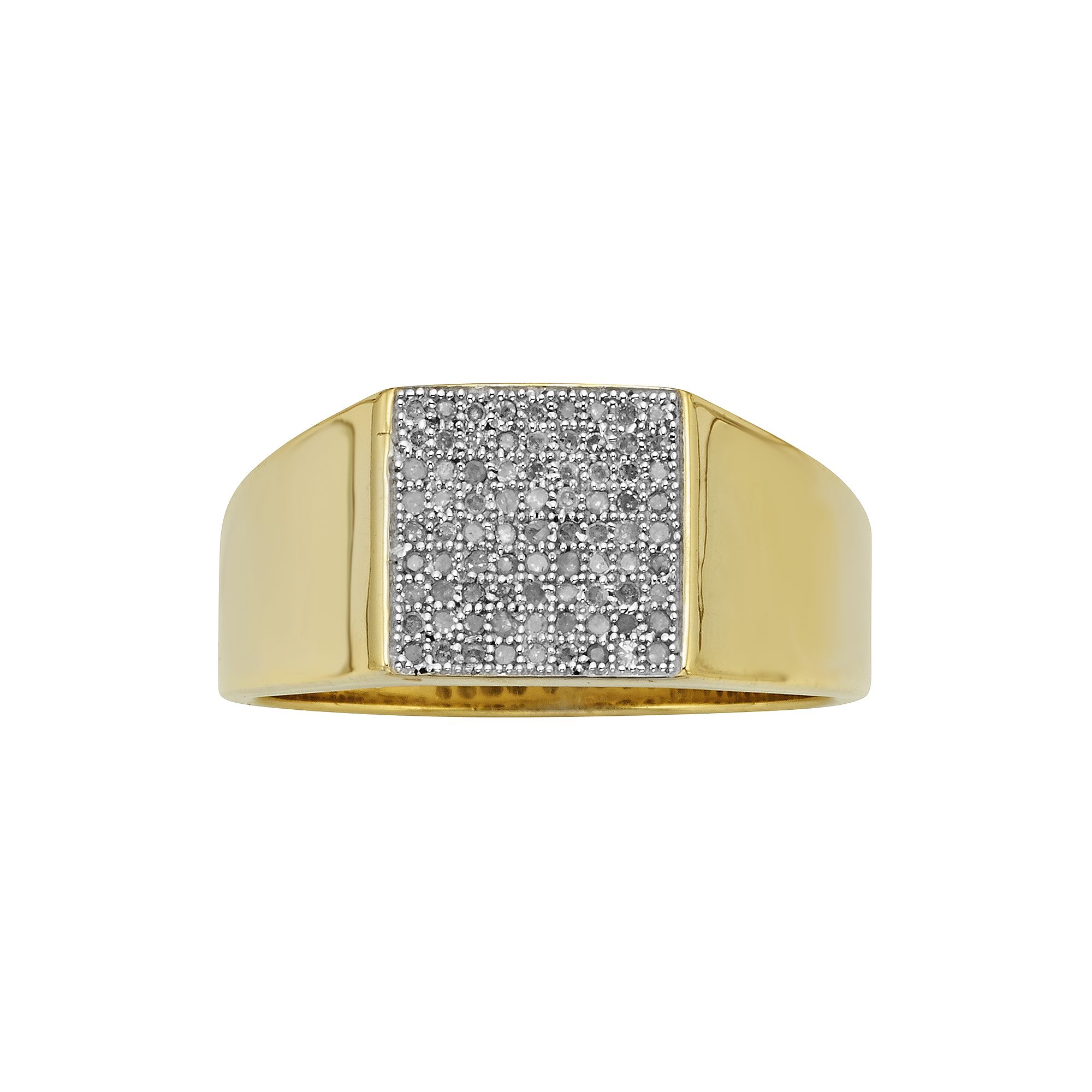 Jewelexcess Yellow Rhodium-Plated Sterling Silver 1/4-ct. T.W. Diamond Ring