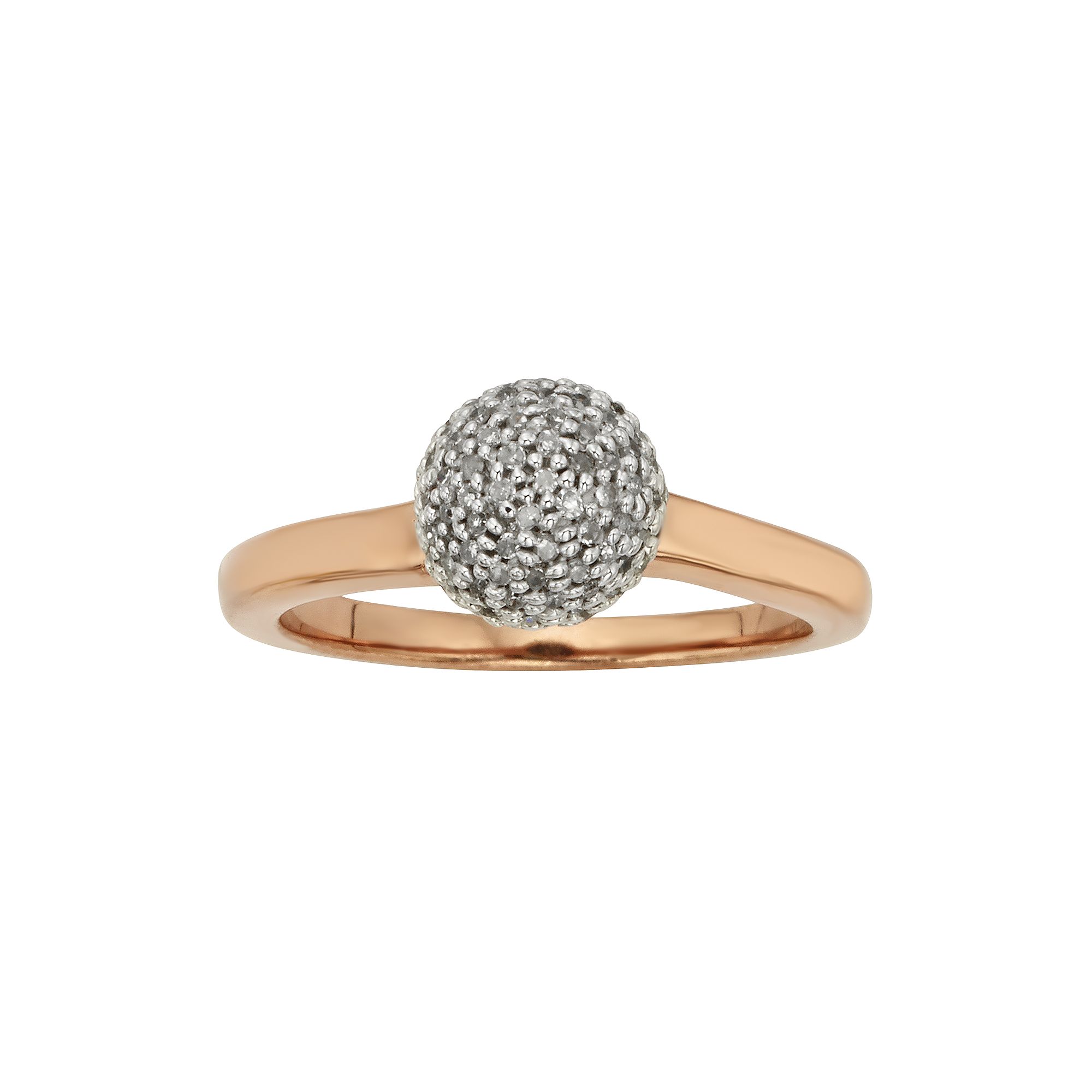 Jewelexcess Pink Rhodium-Plated Sterling Silver 1/4-ct. T.W. Diamond Ball R