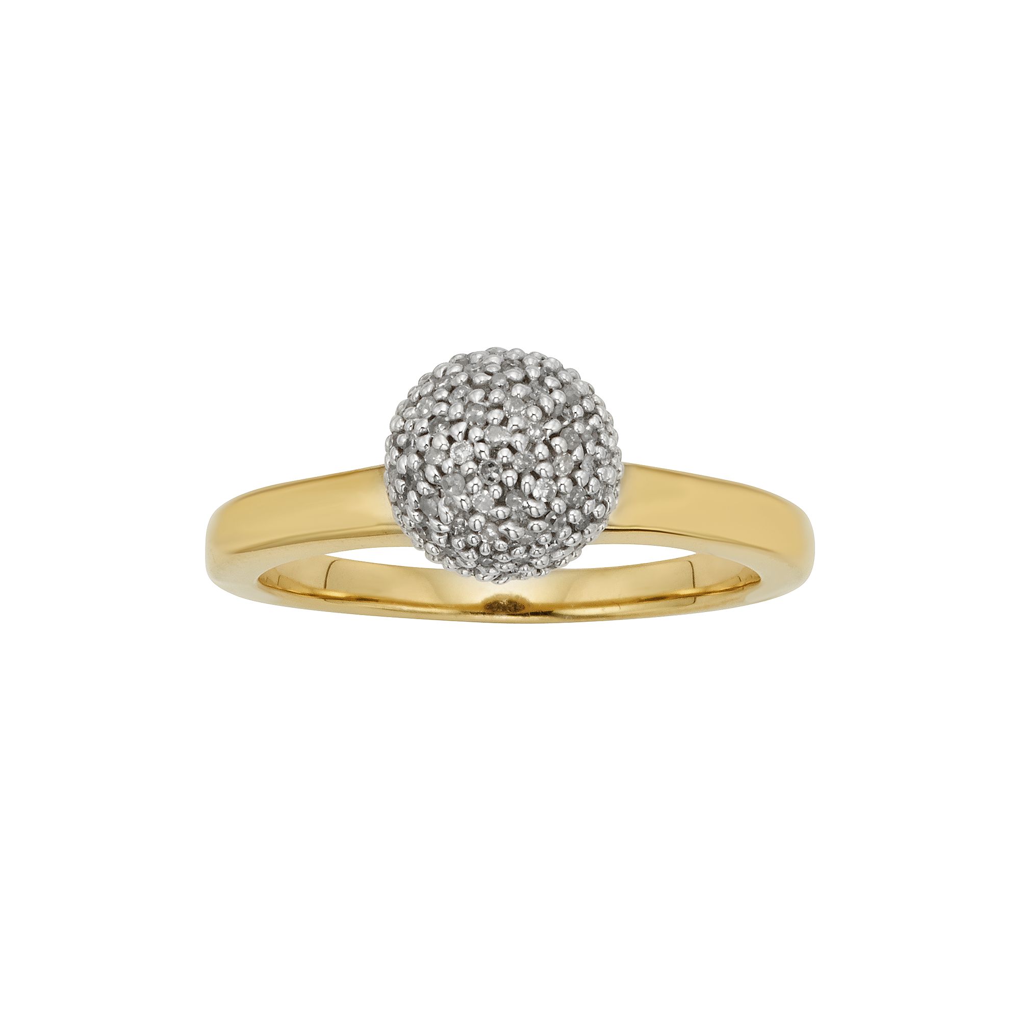 Jewelexcess Yellow Rhodium-Plated Sterling Silver 1/4-ct. T.W. Diamond Ball