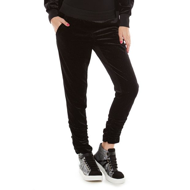 Juicy Couture - Black Glitter Velour Leggings