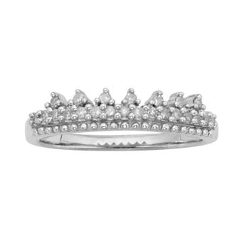 Jewelexcess Sterling Silver 1/10 ct T.W. Diamond Ring