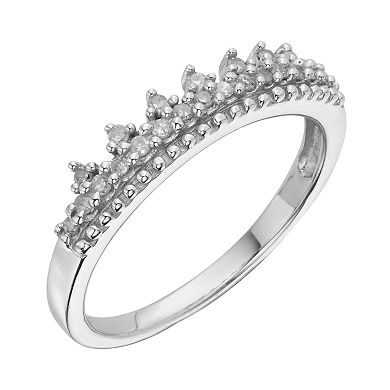 Jewelexcess Sterling Silver 1/10-ct. T.W. Diamond Ring