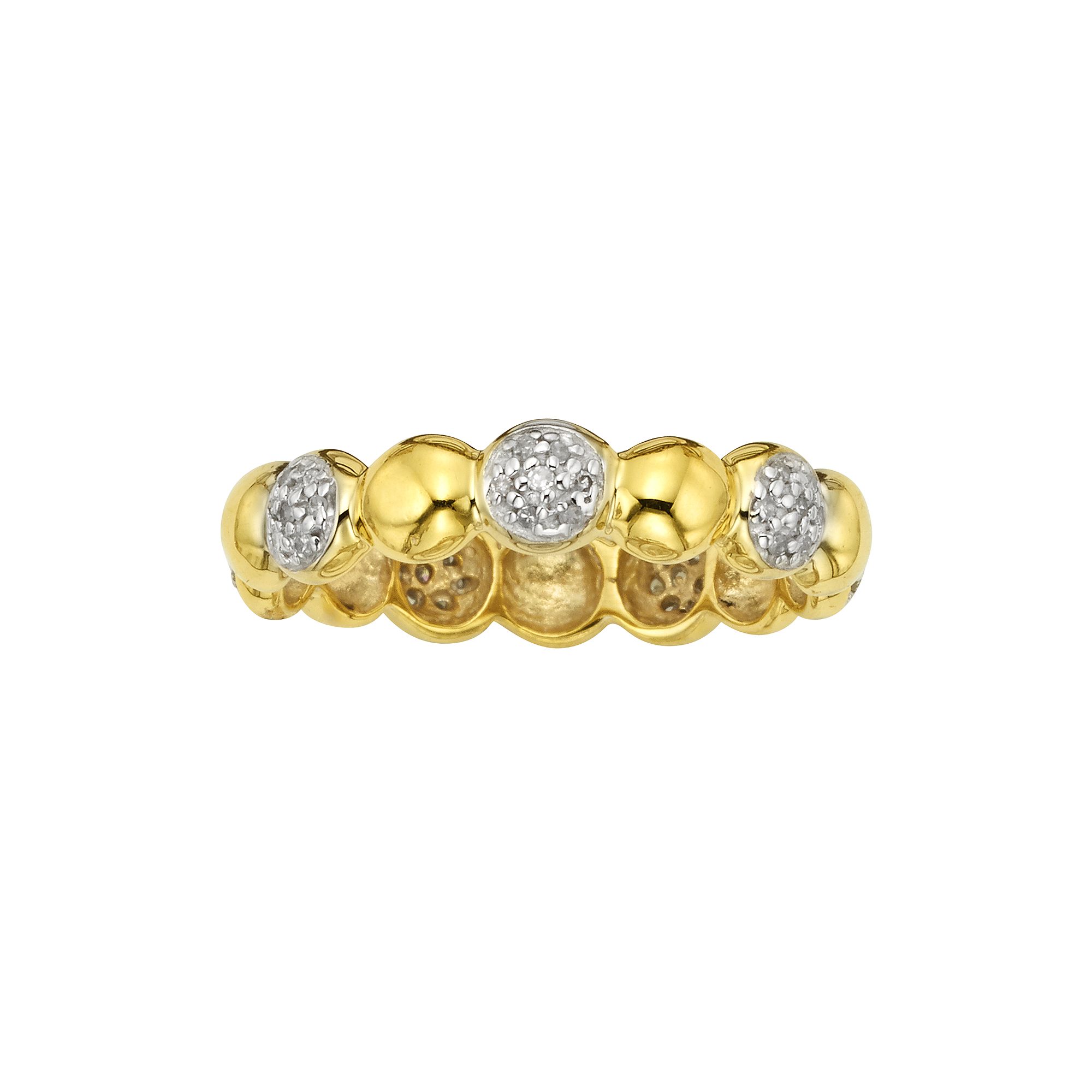 Jewelexcess Yellow Rhodium-Plated Sterling Silver 1/7-ct. T.W. Diamond Ring