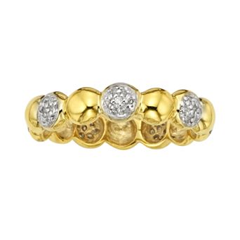 Jewelexcess Yellow Rhodium-Plated Sterling Silver 1/7 ct T.W. Diamond Ring