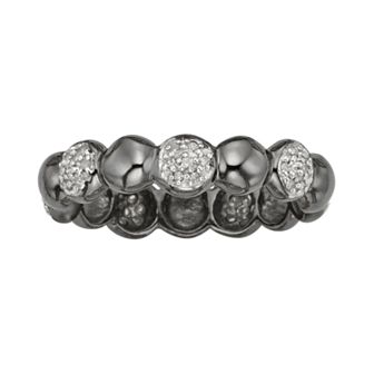 Jewelexcess Black Rhodium-Plated Sterling Silver 1/7 ct T.W. Diamond Ring