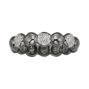 Jewelexcess Black Rhodium-Plated Sterling Silver 1/7 ct T.W. Diamond Ring