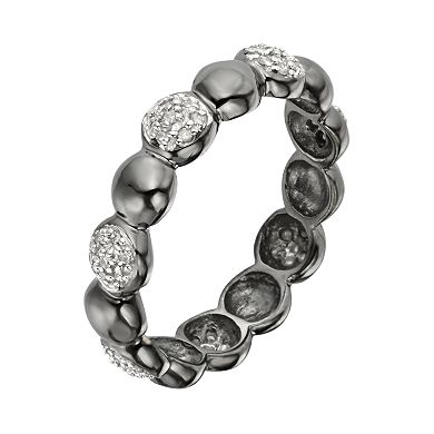 Jewelexcess Black Rhodium-Plated Sterling Silver 1/7-ct. T.W. Diamond Ring