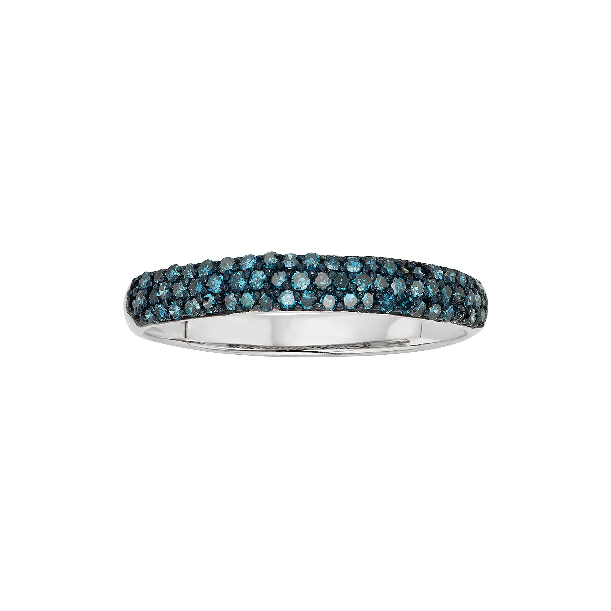 Jewelexcess Sterling Silver 1/4-ct. T.W. Blue Diamond Ring, Womens, Size: 