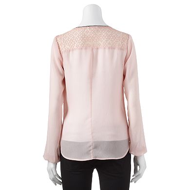 Candie's® Lace Chiffon Top - Juniors