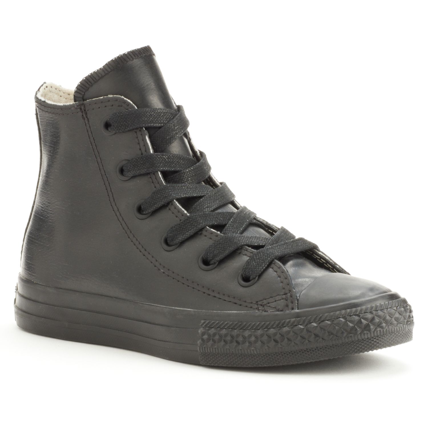 black rubber converse high tops