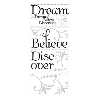 'Dream, Believe, Discover'' Peel & Stick Wall Stickers