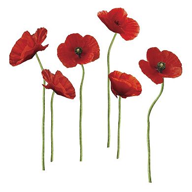 Poppies at Play Peel and Stick Wall Stickers