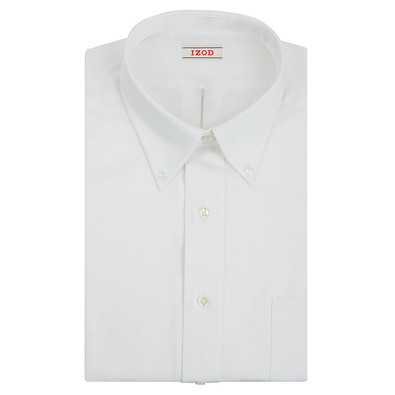 UPC 031007650844 product image for Men's IZOD Solid Twill Regular-Fit Button-Down Collar Dress Shirt, Size: 15.5-34 | upcitemdb.com