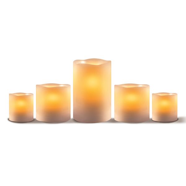 LED 5piece Pillar Candle Set