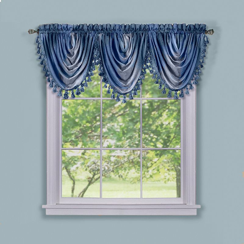 Ombre Waterfall Window Valance - 42 x 46, Blue, 42X46