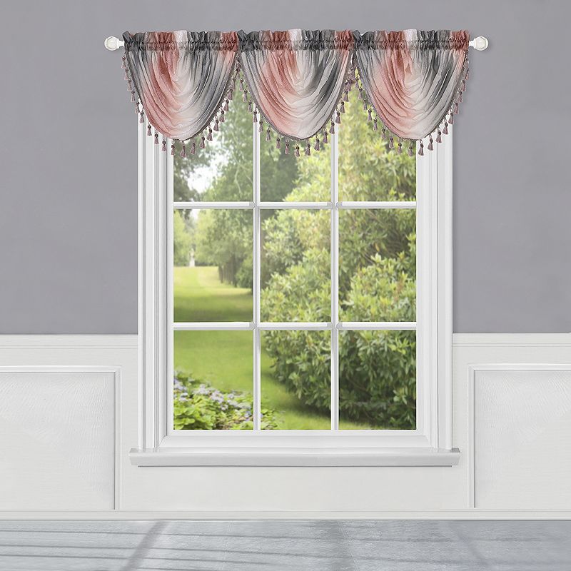 Ombre Waterfall Window Valance - 42 x 46, Pink, 42X46