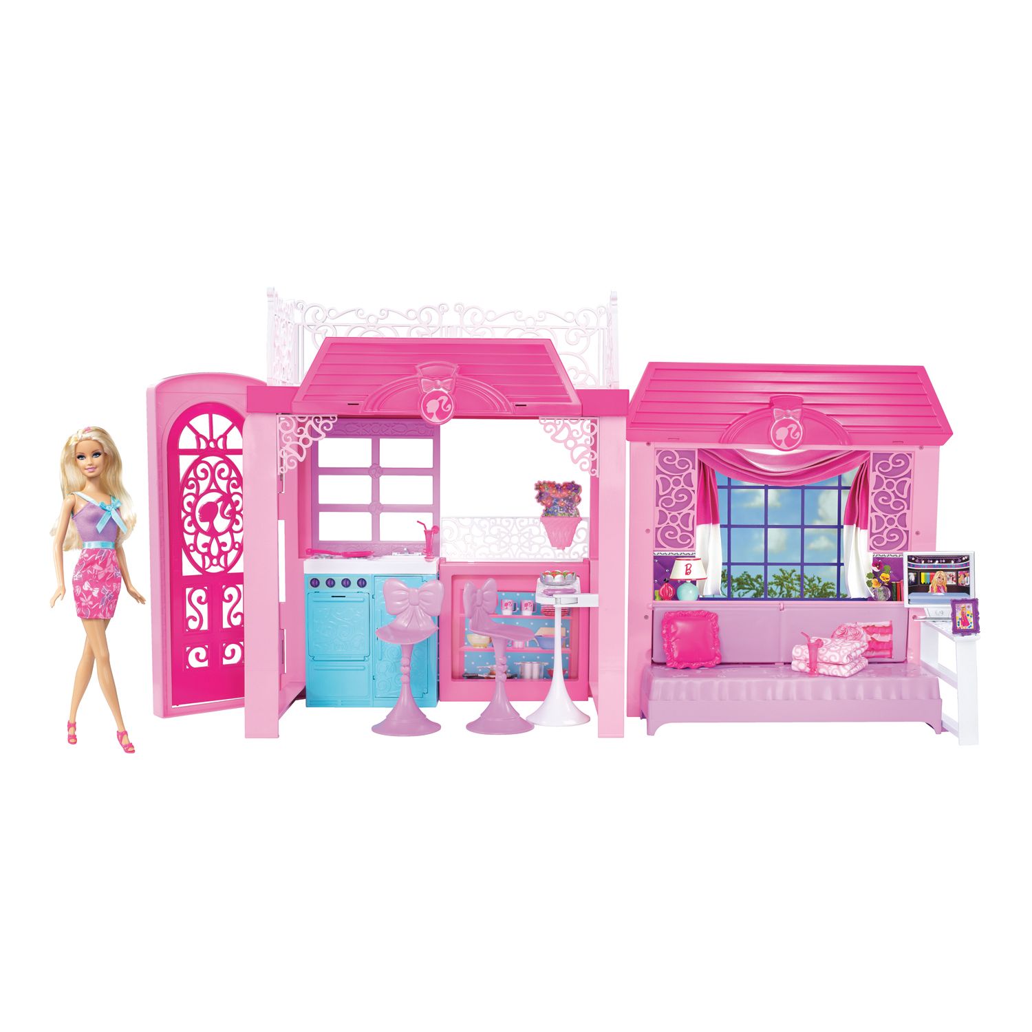 pink barbie doll house