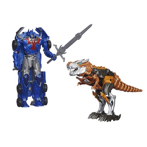 transformers age of extinction optimus prime and grimlock toy