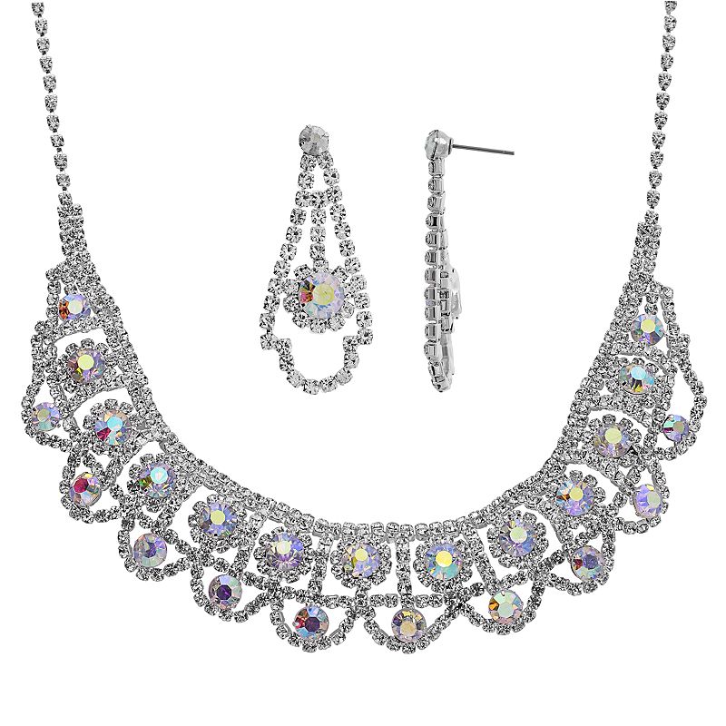 95492492 Crystal Allure Bib Necklace and Drop Earring Set,  sku 95492492