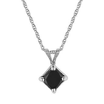 Stella Grace 10k White Gold 1 ct T.W. Black Diamond Solitaire Pendant