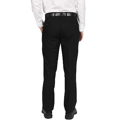 Men's Billy London Slim-Fit Flat-Front Black Suit Pants