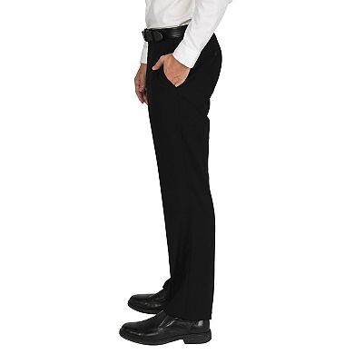 Men's Billy London Slim-Fit Flat-Front Black Suit Pants