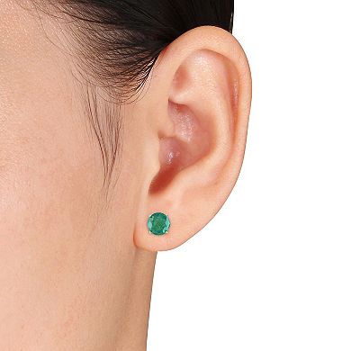 Stella Grace 10k Gold Emerald Stud Earrings