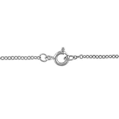 Stella Grace Sterling Silver Lab-Created Sapphire and Diamond Accent Heart Pendant