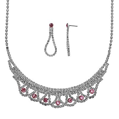 Crystal Allure Necklace Teardrop Earring Set