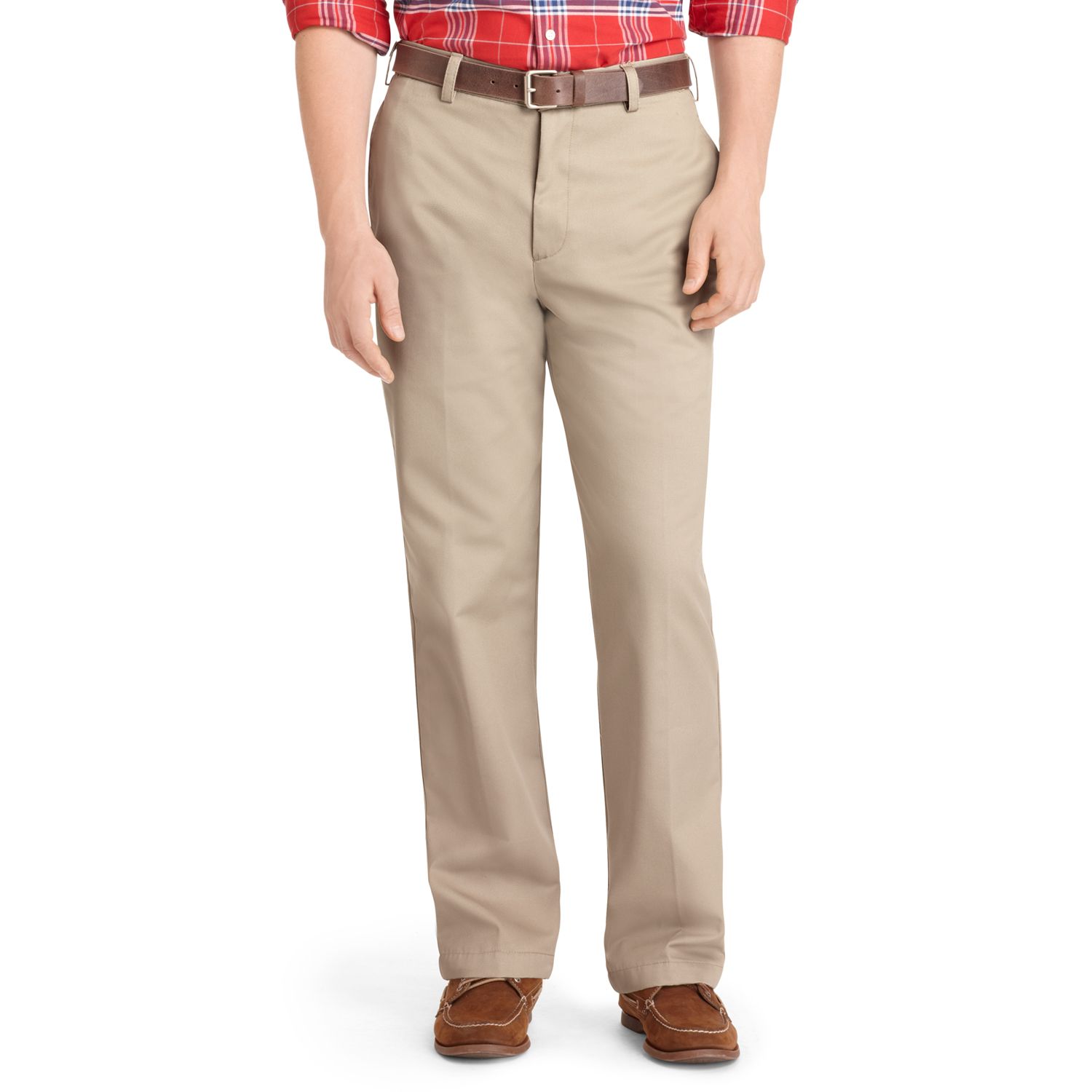 IZOD Men's Slim Fit Wrinkle-Free Khaki Chino Pants – American Flat Front (Irregular)