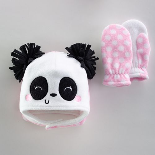 Jumping Beans Panda Fleece Hat Mittens Set Baby - panda ears roblox