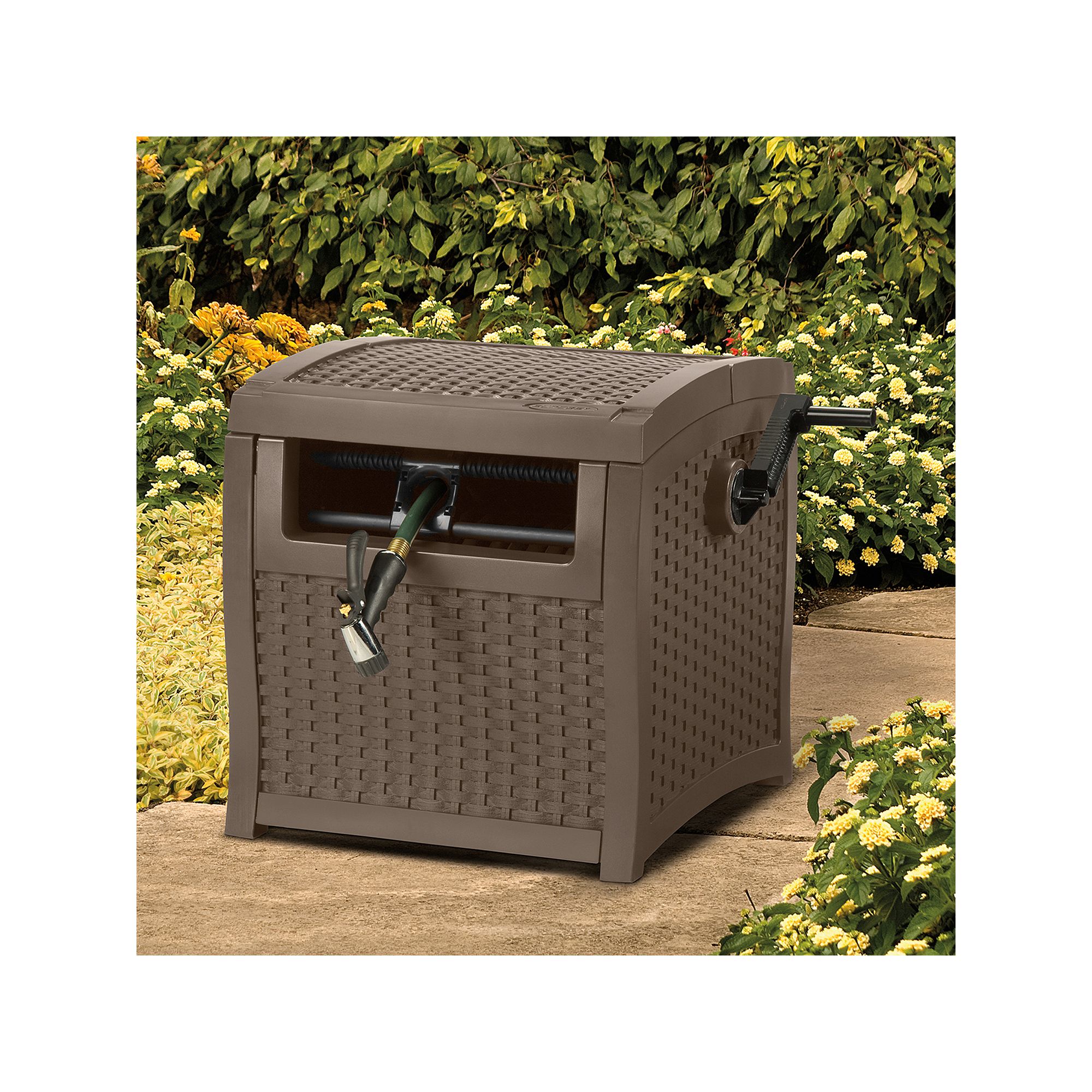Suncast Smart Trak 225-ft. Woven Garden Hose Reel Hideaway - Outdoor, Brown